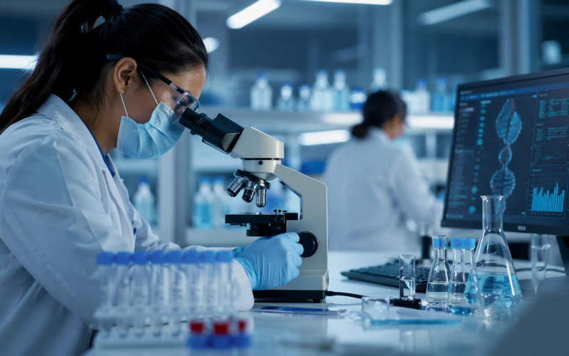 Representative image of a pharmaceutical research laboratory illustrating Sun Pharmaceutical Industries Limited’s specialty drug pipeline, global manufacturing scale, and the key catalysts shaping SUNPHARMA stock sentiment in 2026.