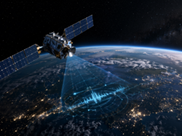 Representative image of a satellite-based radio frequency intelligence platform in orbit, illustrating the strategic context behind HawkEye 360’s proposed IPO filing and its space-driven signals intelligence business.