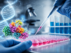 Representative image of targeted protein degradation research as SK Life Science Labs presents new preclinical p300 and PRMT5 cancer data at AACR 2026.