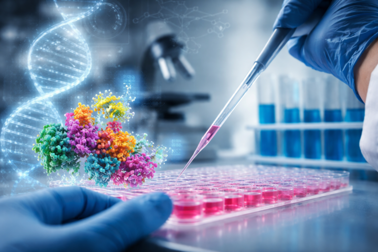 Representative image of targeted protein degradation research as SK Life Science Labs presents new preclinical p300 and PRMT5 cancer data at AACR 2026.