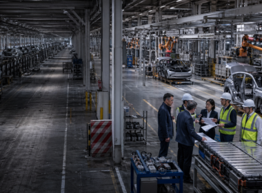 Representative image of an underused European automobile factory as Chinese electric vehicle manufacturers explore local production deals, joint ventures, and contract manufacturing to absorb excess EV capacity across the region.