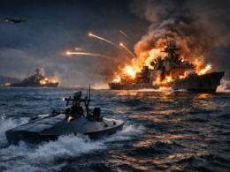 Representative image of an unmanned sea drone strike at sea, illustrating how Ukraine’s Black Sea drone warfare helped cripple Russia’s fleet and reshape United States naval doctrine around autonomous surface vessels.