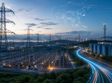 Representative image: High-voltage power grids, data centres and digital network links illustrate Asian Development Bank’s $70 billion Asia-Pacific infrastructure plan to expand clean energy transmission, broadband access and AI-ready connectivity across the region.