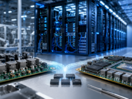 Representative image: Advanced semiconductor power-management hardware is shown inside a modern AI data center environment, illustrating how Analog Devices’ $1.5 billion Empower Semiconductor acquisition could strengthen its role in AI infrastructure power delivery.