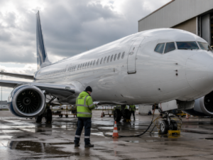 Representative image: A commercial aircraft undergoes maintenance checks as The Boeing Company’s 737 MAX legal win eases one courtroom risk while investors continue watching safety, production and trust concerns.