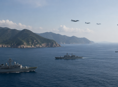 Representative image: Military aircraft and naval vessels near an island coastline illustrate the rising Taiwan Strait security tensions as Taiwan reports renewed Chinese military activity.