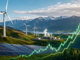 Representative image of renewable energy infrastructure and market momentum as Contact Energy Limited shares rise on ASX amid Manawa Energy integration, upgraded FY2026 EBITDAF guidance, and the Contact31+ growth strategy.