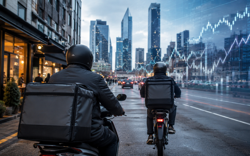 Representative image: Food delivery riders move through a major city as Uber Technologies’ Delivery Hero takeover approach intensifies the global platform consolidation race.