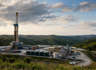 Representative image: A natural gas drilling site in a shale basin reflects Devon Energy’s reported $8 billion Marcellus asset offer, highlighting how shale portfolio discipline, natural gas monetisation and post-Coterra merger strategy are reshaping U.S. energy M&A.