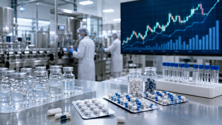 Representative image: Divi’s Laboratories’ pharma manufacturing strength remains in focus as Q4 FY2026 profit growth, margin pressure, dividend payout and #DIVISLAB valuation trends keep investors watching India’s API and custom synthesis sector.