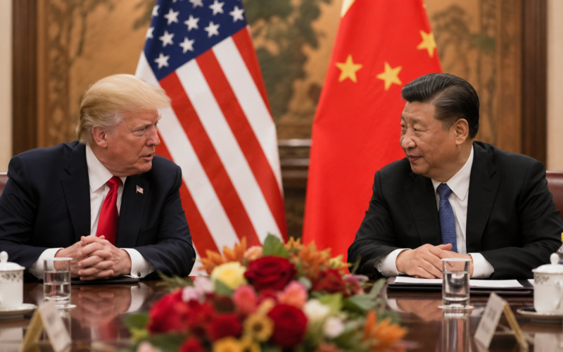 Representative image of United States-China diplomatic talks as Donald Trump and Xi Jinping seek to steady trade relations while Taiwan tensions remain the central flashpoint in the Beijing summit.