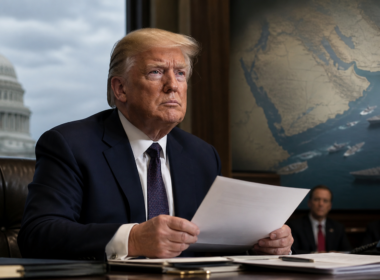 Representative image: A White House-style crisis briefing scene illustrates United States President Donald Trump’s War Powers Resolution dispute with Congress after declaring that hostilities with Iran had formally ended, even as questions remain over the legal basis for the American military campaign in the Persian Gulf.