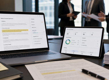 Representative image of AI-powered legal contract review and workflow automation, illustrating how GenieAI’s Genie 3.0 platform rollout could reshape enterprise legal operations, contract drafting, and legal technology adoption.