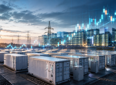 Representative image: Grid-scale battery storage and AI data center infrastructure illustrate why Eos Energy Enterprises’ stock surge is drawing retail investor attention ahead of its May 2026 earnings catalyst.
