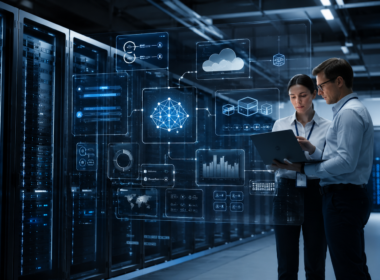 Representative image of an enterprise data centre and cloud operations environment, illustrating IBM’s Red Hat AI Inference and OpenShift Virtualization push as companies move from AI pilots to production-scale hybrid cloud infrastructure.