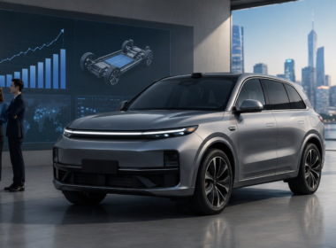 Representative image of a premium electric SUV in a modern EV showroom, reflecting NIO’s Q1 delivery rebound, ES9 launch momentum, and investor focus on China electric vehicle market competition.