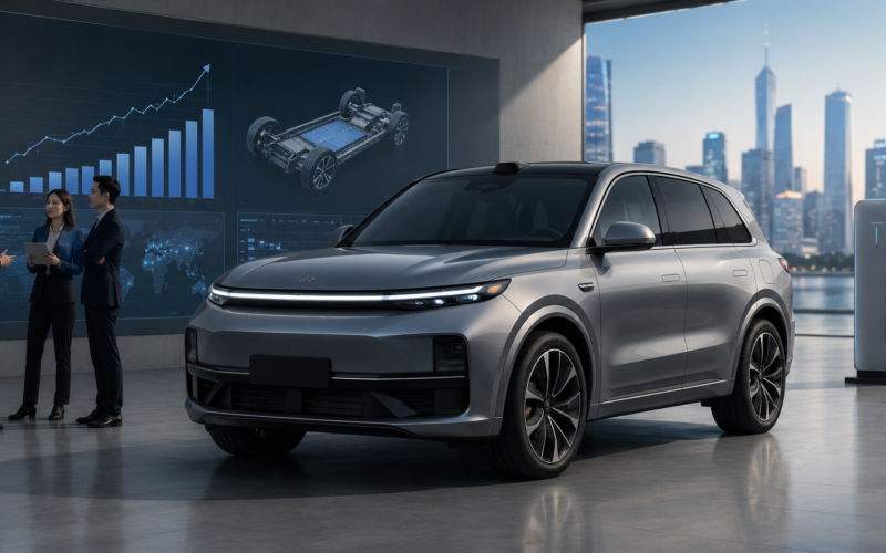 Representative image of a premium electric SUV in a modern EV showroom, reflecting NIO’s Q1 delivery rebound, ES9 launch momentum, and investor focus on China electric vehicle market competition.