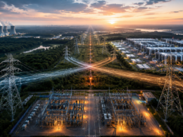 Representative image of high-voltage power infrastructure, grid corridors and data center energy demand, reflecting the proposed $66.8 billion NextEra Energy and Dominion Energy all-stock merger and its role in reshaping the US regulated utility sector.