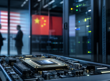 Representative image of advanced AI chip infrastructure and US-China technology tensions as Nvidia H200 export approvals put semiconductor supply, China demand, and artificial intelligence trade controls back in focus.