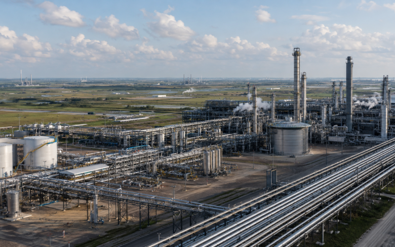 Representative image of a large natural gas liquids processing and pipeline facility, reflecting Pembina Pipeline Corporation’s sanctioned Heartland Extraction Plant in Alberta’s Industrial Heartland and its expanded long-term ethane supply agreement with Dow.