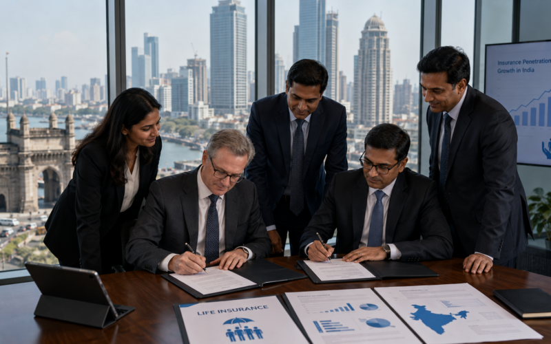 Representative image: Prudential’s $365 million Bharti Life deal highlights how global insurers are chasing India’s underpenetrated life insurance market, where rising financial awareness, digital distribution and local partnerships are reshaping long-term growth opportunities.