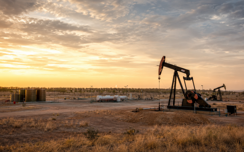 Representative image: Onshore oil field infrastructure in Queensland’s Surat Basin, illustrating Australian Oil Company Limited’s Emu Apple production restart, Riverslea development plans and ASX:AOK exploration push.