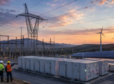 Representative image of Spain’s power grid, battery storage and renewable energy infrastructure as the European Commission approves a €9 billion capacity mechanism to strengthen electricity security and backup power reliability.
