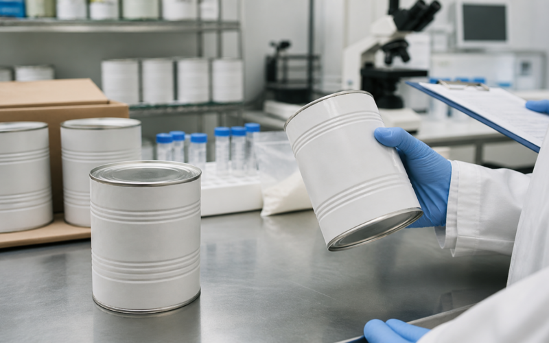 Representative image: A generic infant formula quality-control inspection highlights the food safety scrutiny facing The a2 Milk Company after its U.S. formula recall linked to toxin detection.
