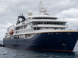 Representative image of an Atlantic expedition cruise vessel at sea as health authorities investigate the fatal MV Hondius hantavirus outbreak, with World Health Organization scrutiny intensifying over rare rodent-borne virus risks on board.