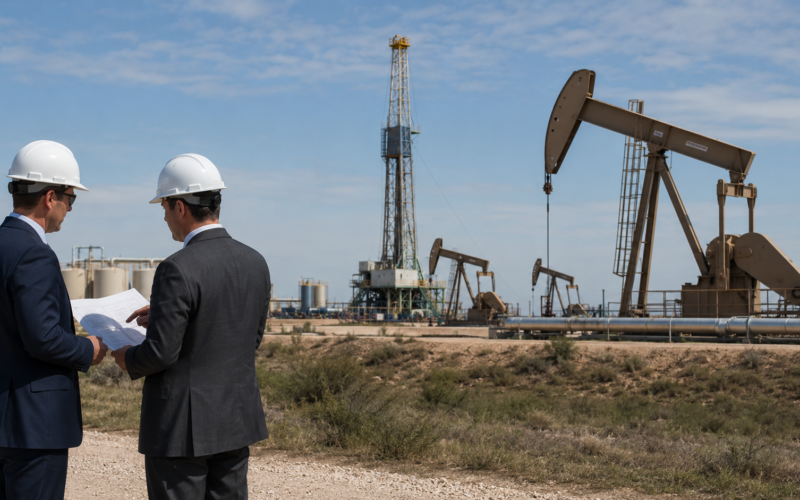 Representative image of a U.S. shale oilfield inspection site as upstream oil and gas dealmaking rebounds, with producers pursuing scale, drilling inventory and consolidation after Q1 2026 M&A activity hit a two-year high.