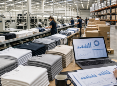 Representative image of apparel manufacturing and financial analysis as Gildan Activewear’s HanesBrands acquisition fuels UBS’s bullish 77% upside outlook for GIL stock.