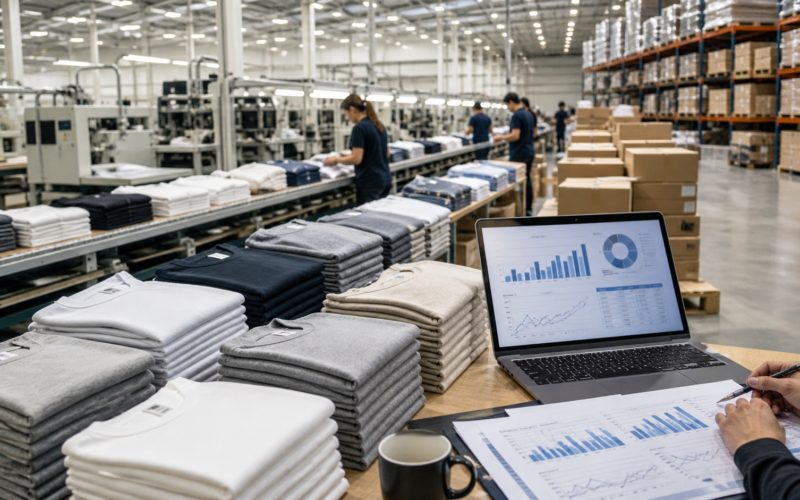 Representative image of apparel manufacturing and financial analysis as Gildan Activewear’s HanesBrands acquisition fuels UBS’s bullish 77% upside outlook for GIL stock.