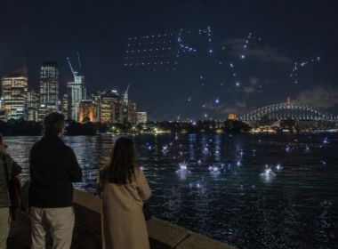 Representative image: A nighttime Sydney Harbour drone show malfunction illustrates why Vivid Sydney cancelled its remaining drone displays after dozens of drones fell into Darling Harbour, raising fresh questions over festival safety, event technology and public-risk controls.