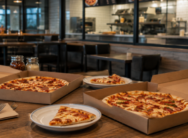 Representative image: Pizza boxes inside a modern restaurant setting reflect Yum Brands’ potential Pizza Hut sale talks, highlighting how private equity interest, fast-food turnaround pressure and restaurant portfolio strategy are reshaping the global pizza chain’s future.