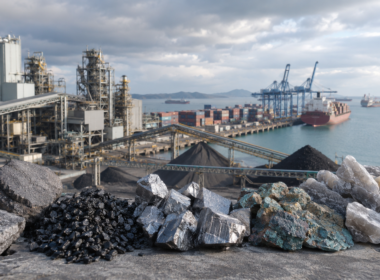 Representative image of critical minerals, processing infrastructure and Indo-Pacific port logistics as Quad countries move to reduce China-linked supply chain exposure in clean energy, defence manufacturing and advanced technology sectors.