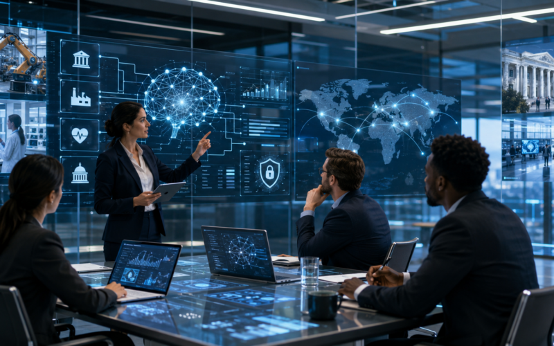 Representative image of enterprise AI integration and secure data workflows, illustrating how the Tata Consultancy Services and Mistral Forge partnership could help global businesses and governments deploy custom AI models at scale.