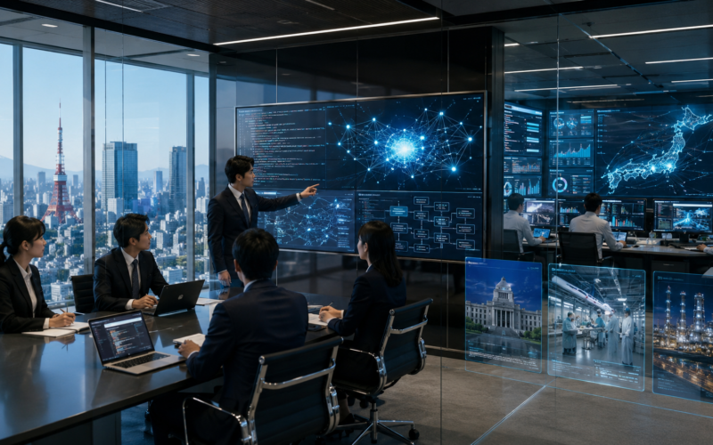 Representative image of enterprise artificial intelligence integration in Japan, as Fujitsu’s partnerships with Anthropic and OpenAI signal a deeper push into multi-model AI services for banks, hospitals, government agencies and critical infrastructure operators.