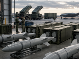 Representative image: A military hangar scene showing containerized missile systems and strike-ready munitions, illustrating how the Department of War’s new agreements with Leidos Holdings, Anduril Industries, Castelion Corporation, and other defence technology firms could reshape U.S. missile production, hypersonic weapons capacity, and low-cost strike readiness.