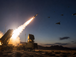 Representative image: A missile defence interceptor launch illustrates the growing cost-exchange challenge facing Lockheed Martin Corporation, RTX Corporation, and the wider air defence sector as expensive systems are used to counter low-cost drone threats.