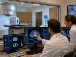 Representative image of a modern radiation oncology control room, highlighting how Accuray Incorporated’s University of Wisconsin-Madison research collaboration could advance adaptive radiotherapy and personalized cancer treatment planning.