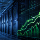 Representative image of a modern AI data centre and rising market chart, reflecting HPE's record quarterly results, upgraded fiscal 2026 outlook, and investor optimism around accelerating demand for artificial intelligence infrastructure.