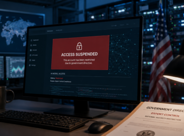 Representative image: AI model access restrictions and export-control compliance concerns take centre stage as Anthropic’s Fable 5 and Mythos 5 suspension raises new enterprise technology risks.