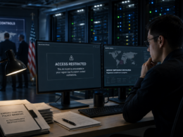 Representative image of an AI operations centre under export control restrictions, reflecting how Anthropic’s Fable 5 and Mythos 5 shutdown has intensified the United States debate over frontier AI security, model access and global technology regulation.