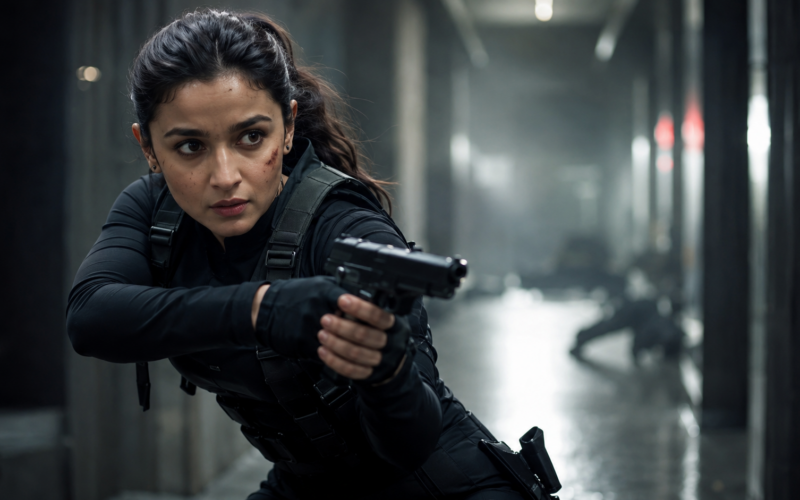 Representative image showing a female spy in a high-intensity action setting, reflecting how Yash Raj Films’ Alpha teaser positions Alia Bhatt at the centre of the YRF Spy Universe’s next theatrical bet.
