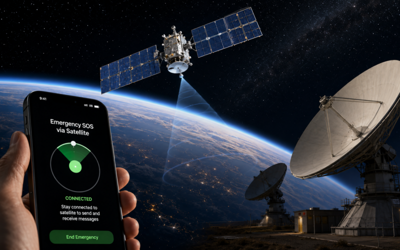 Representative image: A satellite communications network links smartphones, ground stations and orbiting infrastructure as investors assess whether Amazon’s $10.9 billion Globalstar acquisition will secure regulatory approval and close at the proposed $90-per-share value.