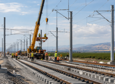 Representative image of high-speed rail construction in progress, as California’s new track and systems contract signals a major step toward electrified rail service in the Central Valley.