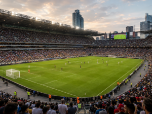 Representative image of a packed football stadium during a major international match, highlighting how FIFA World Cup 2026 will bring together 48 teams, 16 host cities and global fan demand across the United States, Canada and Mexico