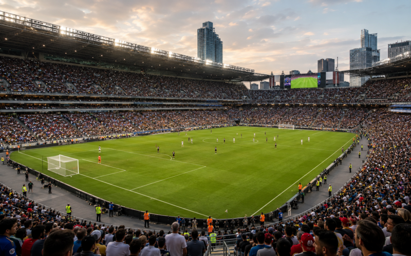 Representative image of a packed football stadium during a major international match, highlighting how FIFA World Cup 2026 will bring together 48 teams, 16 host cities and global fan demand across the United States, Canada and Mexico