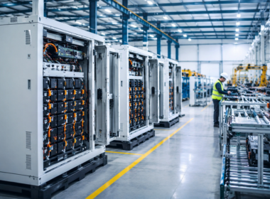 Representative image: Battery energy storage systems being assembled inside a modern clean energy manufacturing facility, reflecting iNVERGY India’s 3 GWh Dasna BESS factory and GP Eco Solutions India’s push into India’s fast-growing renewable energy storage supply chain.