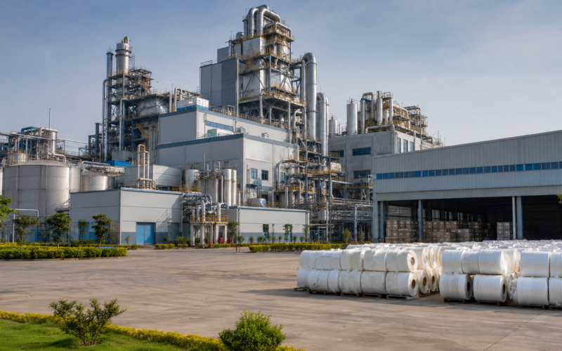 Representative image of a Lyocell fibre manufacturing facility for Grasim Industries’ ₹3,094 crore Harihar expansion and GRASIM sustainable textiles story.